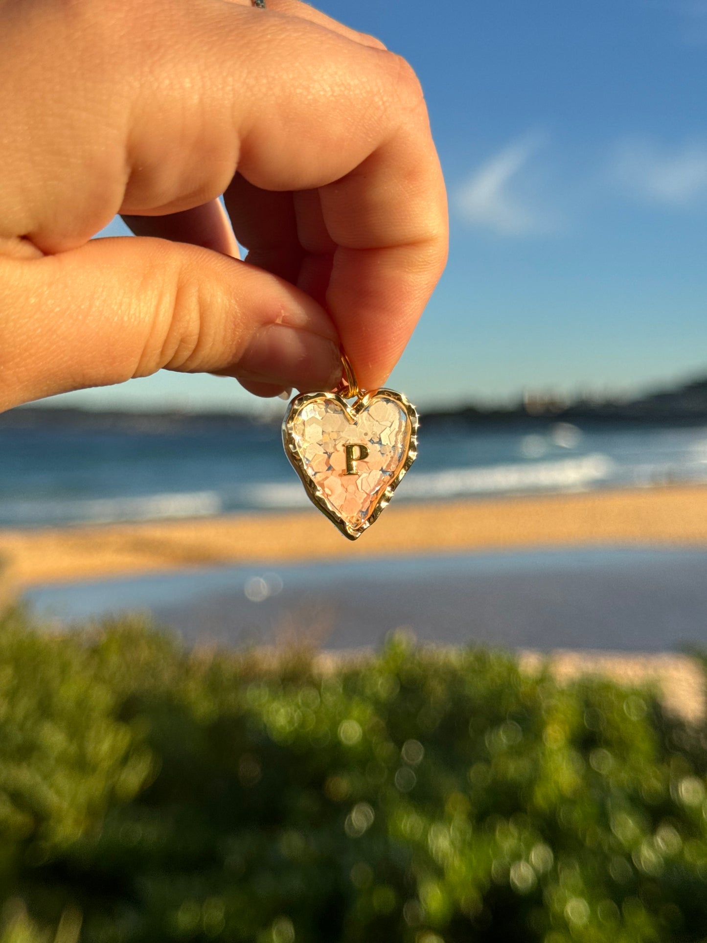 Ombre Glitter Wonky Heart